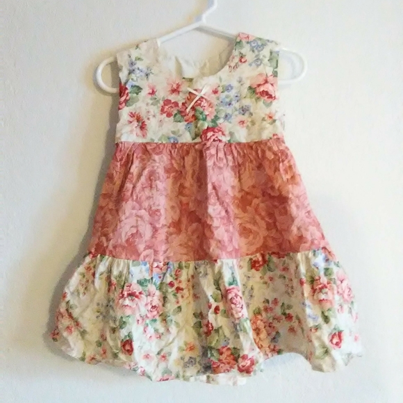 24M Tan and Pink Floral Sleeveless Dress - Picture 1 of 5
